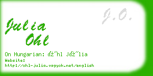 julia ohl business card